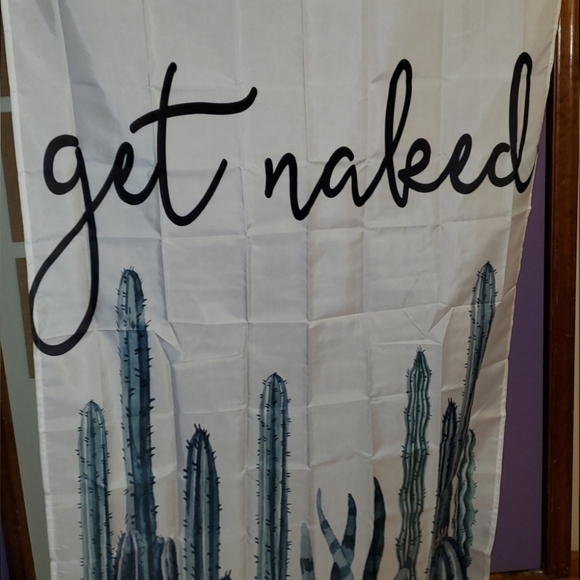 Get Naked shower curtain cactus with hooks NEW - Picture 3 of 3
